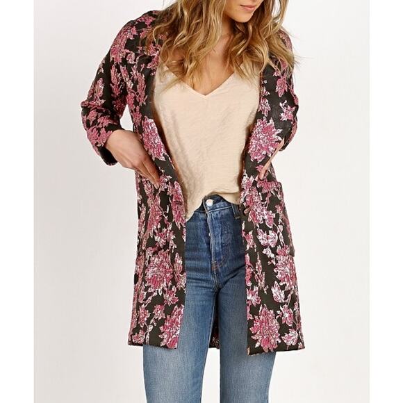 NWT For Love and Lemons - Luella Laying Coat Oversized Metallic Jacket - Size S - Picture 3 of 6